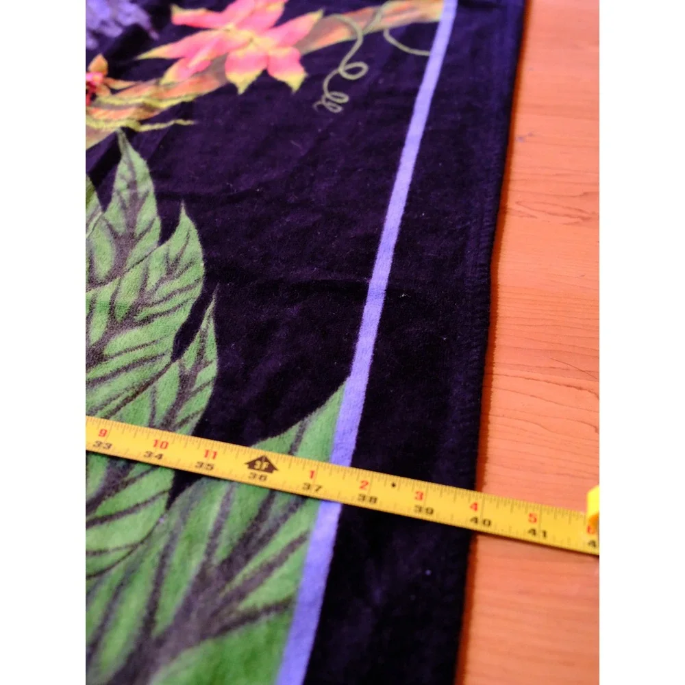 Vintage Karsten Tullio Pascoli Macaw Parrot Beach Towel Tropical Brazil 40x63